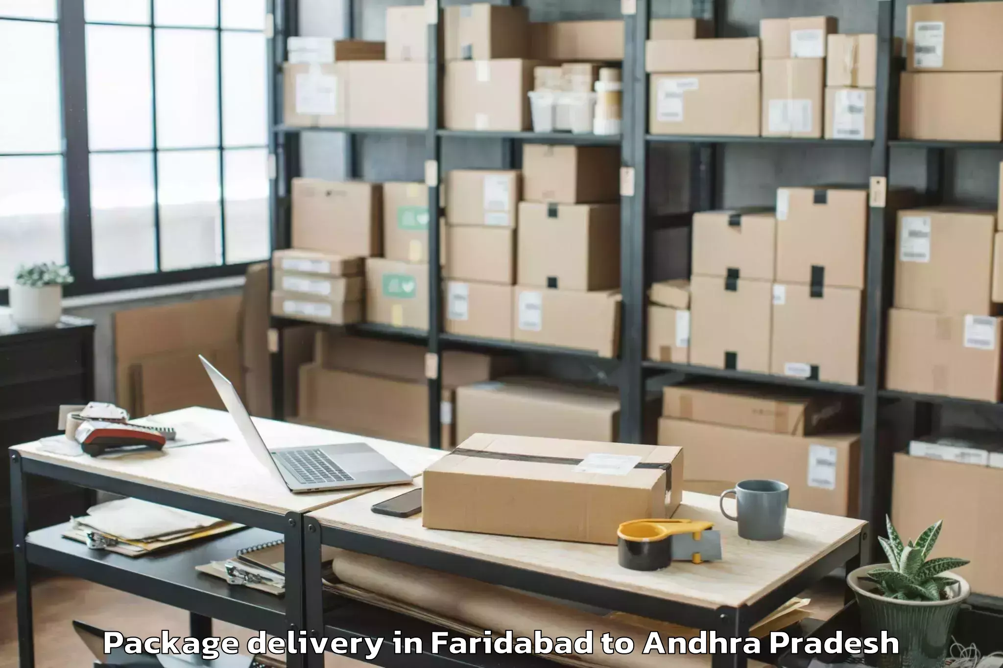 Quality Faridabad to Nidamanur Package Delivery